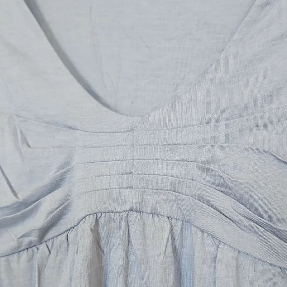 Rw & Co. Nwot Lavender V-Neck Gathered Bust Short Sleeve Cotton Top Sz Large - Picture 4 of 6